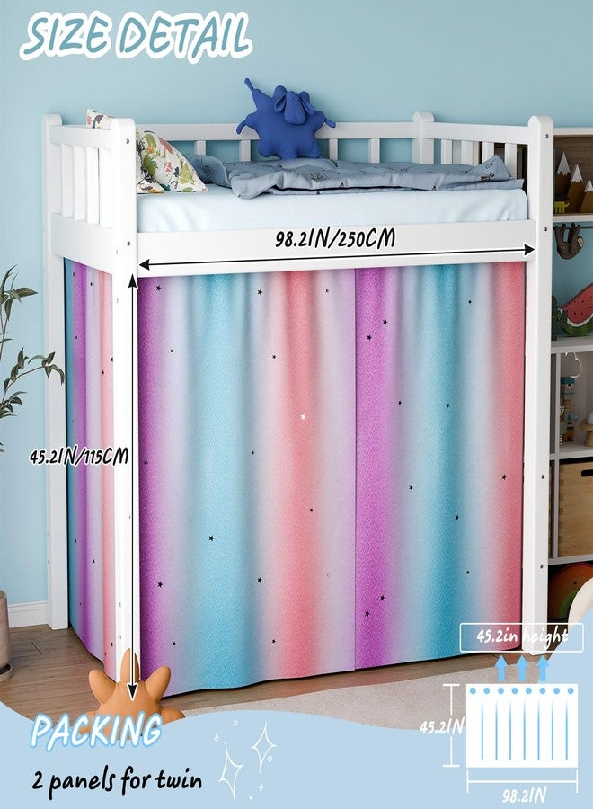 Vpory Bunk Bed Curtains - Girls Loft Bed Curtains Privacy Bottom Bunk Bed Curtain Customization Blockout Breathable Bunk Bed Canopy for Teens Children Students (Hollow Stars, 2 Pacs Full) - Image 3