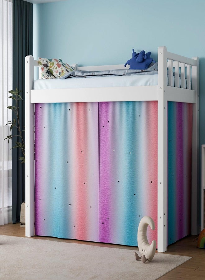 Vpory Bunk Bed Curtains - Girls Loft Bed Curtains Privacy Bottom Bunk Bed Curtain Customization Blockout Breathable Bunk Bed Canopy for Teens Children Students (Hollow Stars, 2 Pacs Full) - Image 1
