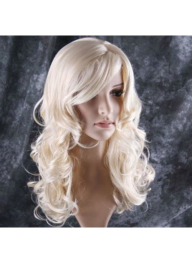 BERON 24" Stylish Long Curly Blonde Hair Wig BERON Blonde wig Long Blonde Wig Perfect for Party,Halloween and Christmas(Blonde)  - Image 1