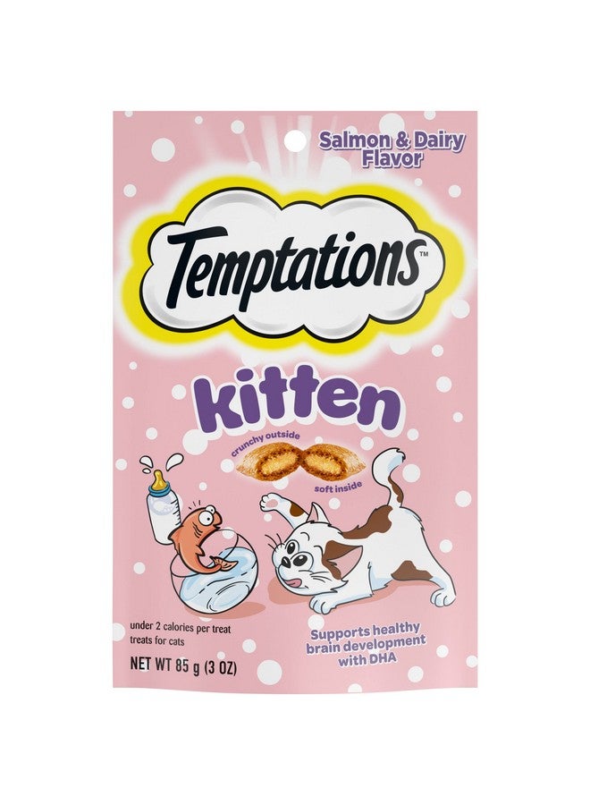 تيمبتيشنز حلوى القطط المقرمشة والناعمة بنكهة السلمون ومنتجات الألبان، عبوة 3 أونصة (عبوة من 12 قطعة) - Image 1