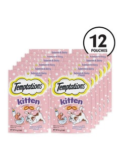 Temptations Kitten Crunchy And Soft Treats Salmon And Dairy Flavor, 3 Oz. Pouch, (Pack Of 12)  - Image 2