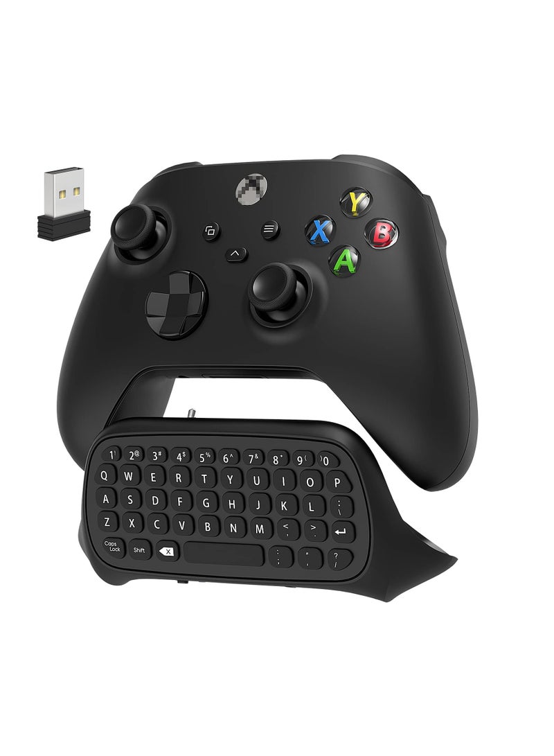 Controller Keyboard for Xbox Series X/S/One/One S, Wireless Gaming Chatpad Message Keypad with USB Receiver, Audio/Headset Jack Game Accessories for Xbox (Controller Not Included),Black - Image 1