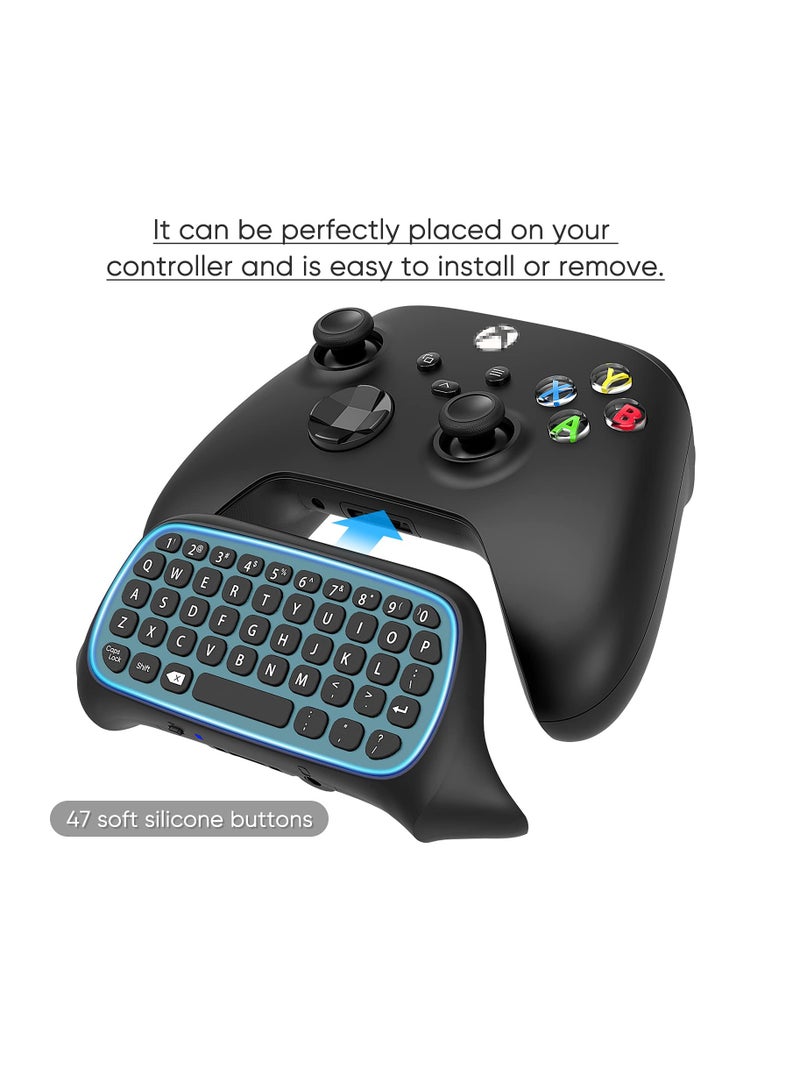 Controller Keyboard for Xbox Series X/S/One/One S, Wireless Gaming Chatpad Message Keypad with USB Receiver, Audio/Headset Jack Game Accessories for Xbox (Controller Not Included),Black - Image 4