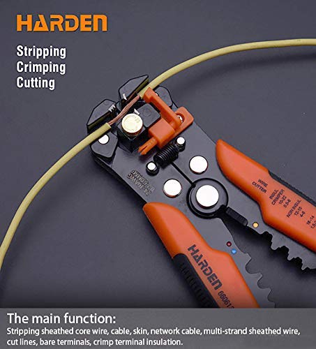 Harden 8 MultiFunction Automatic Wire Stripper Plier Stripping Crimping and Cutting Tool Professional Series 660613 - Image 4