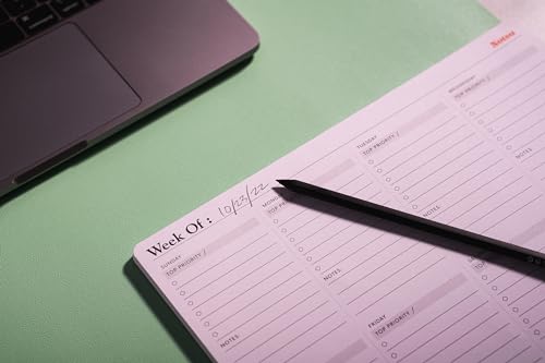 Notsu Weekly Planner Notepad | Sunday Start Weekly Calendar Pad Tear Off, 50 Undated Pages - Image 3