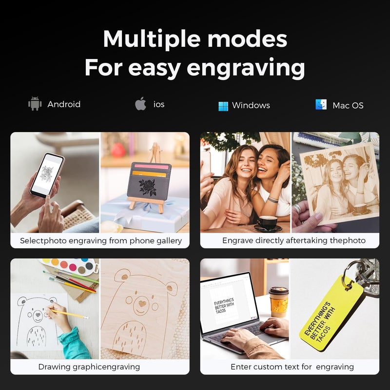 LONGER Ray5 mini 2.5W Laser Engraver and Portable Laser Engraver, 0.04mm Laser Spot, 12000mm/min, Desktop Laser Engraver, Ideal for DIY Projects on Wood, Metal, Acrylic, Leather, and More (2.5W) - Image 5