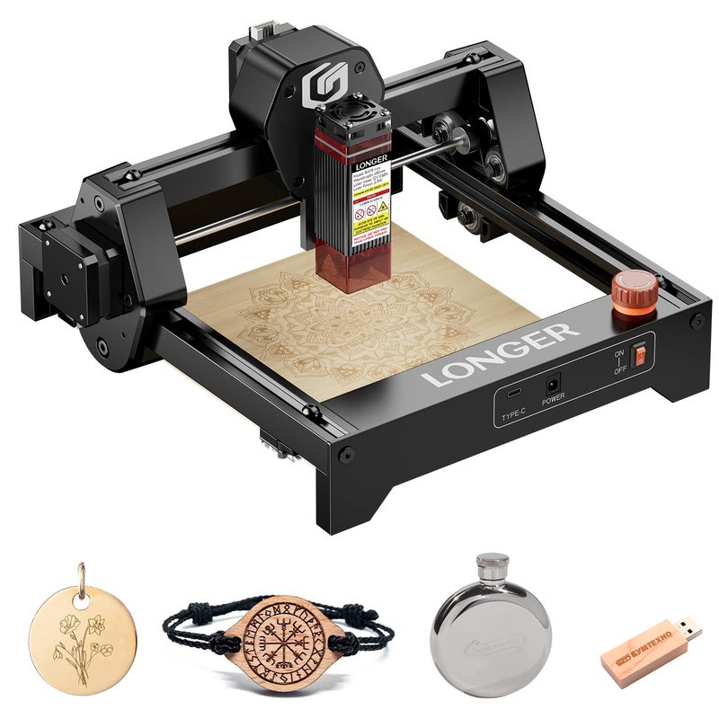 LONGER Ray5 mini 2.5W Laser Engraver and Portable Laser Engraver, 0.04mm Laser Spot, 12000mm/min, Desktop Laser Engraver, Ideal for DIY Projects on Wood, Metal, Acrylic, Leather, and More (2.5W) - Image 1