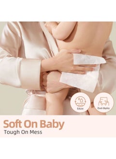 SEEDNUR Organic Pure Cotton Baby Water Wipes, Specially Crafted for Sensitive Skin Gentle, Eco-friendly and Suitable for Sensitive Skin Perfect for Travel and Everyday Use Pack of 3 (20 Wipes/Bag)  - Image 4