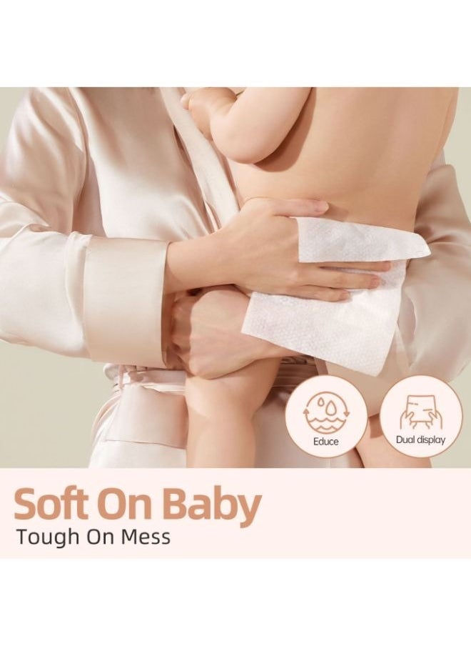 SEEDNUR Organic Pure Cotton Baby Water Wipes, Specially Crafted for Sensitive Skin Gentle, Eco-friendly and Suitable for Sensitive Skin Perfect for Travel and Everyday Use Pack of 3 (20 Wipes/Bag)  - Image 4