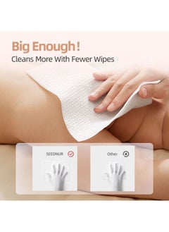 SEEDNUR Organic Pure Cotton Baby Water Wipes, Specially Crafted for Sensitive Skin Gentle, Eco-friendly and Suitable for Sensitive Skin Perfect for Travel and Everyday Use Pack of 3 (20 Wipes/Bag)  - Image 3