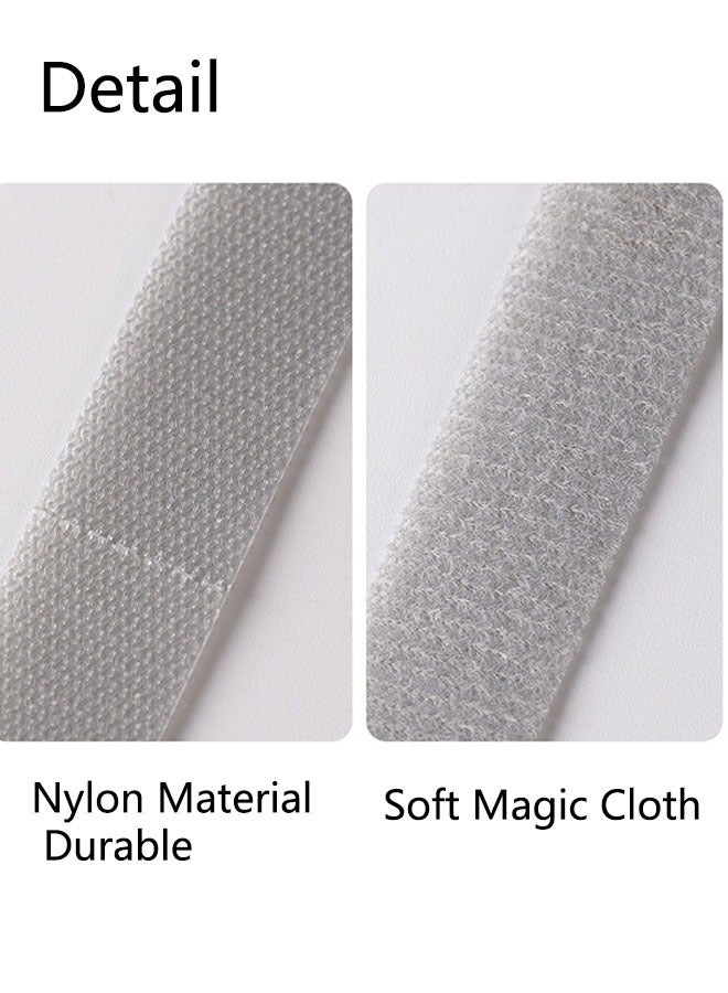 إسكدنيا منظم سلك ربطات الكابلات من قطعتين ، خطاف قابل للتعديل من النايلون وإدارة لف السلك الحلقي ، ربطة كبل مرنة لإمداد طاقة تلفزيون الكمبيوتر والكابلات الأخرى (1.5 سم * 3 م رمادي) - Image 3