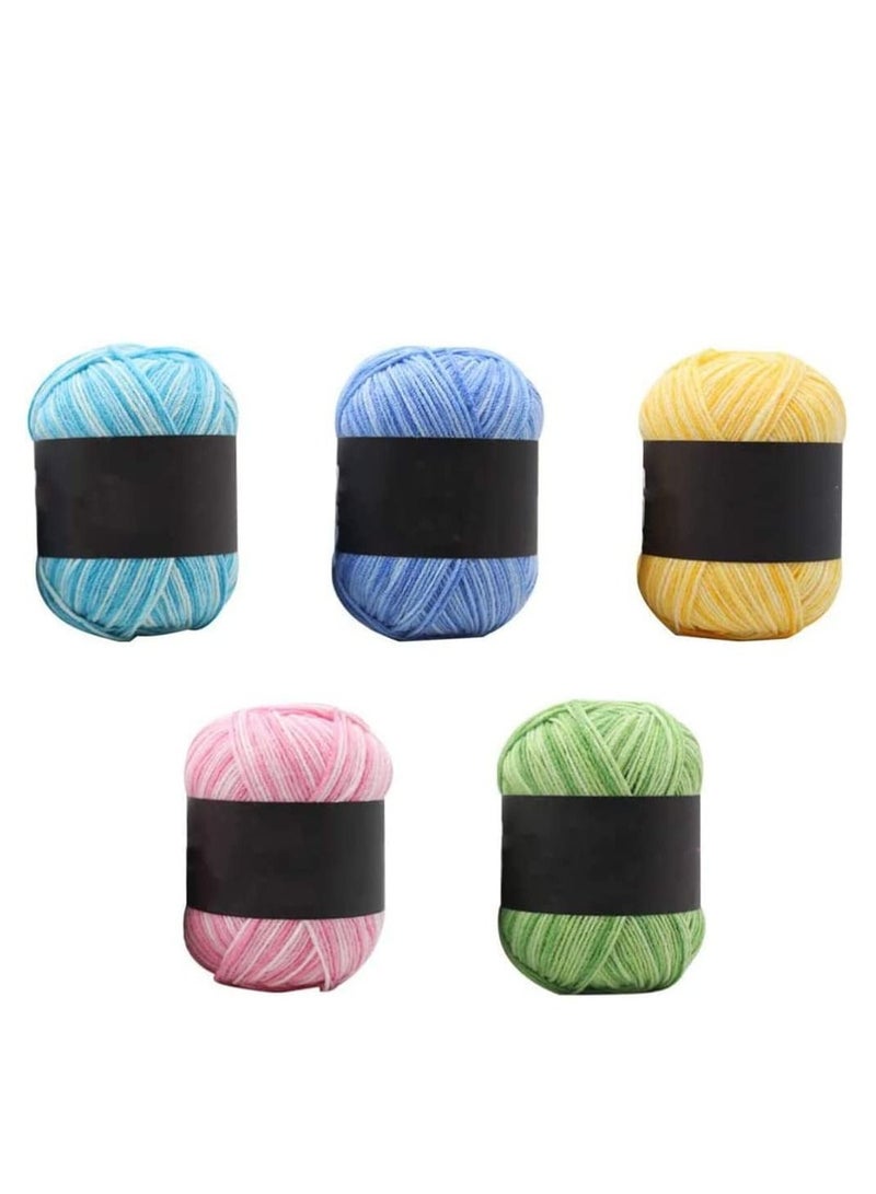 Y&D Crochet Yarn Five Piece Multicolored, Acrylic Knitting Yarn, Hand Weaving Thread - Image 1