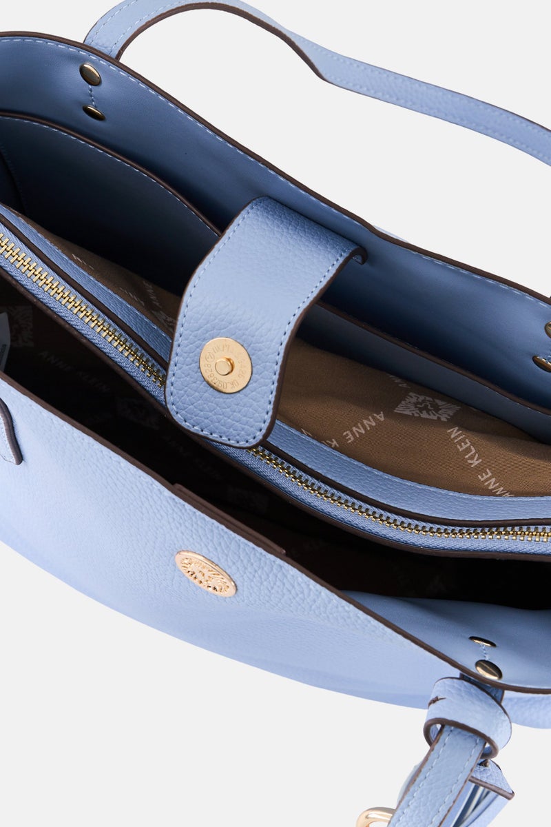 ANNE KLEIN Women Brand Logo Holly Tote Bag With Purse And Card Holder, Light Blue - Image 2