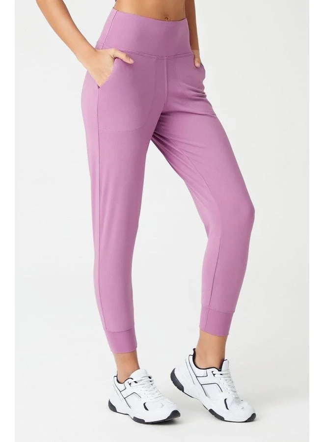 Los Ojos Women's Lavender High-Waist Jogger Sweatpants