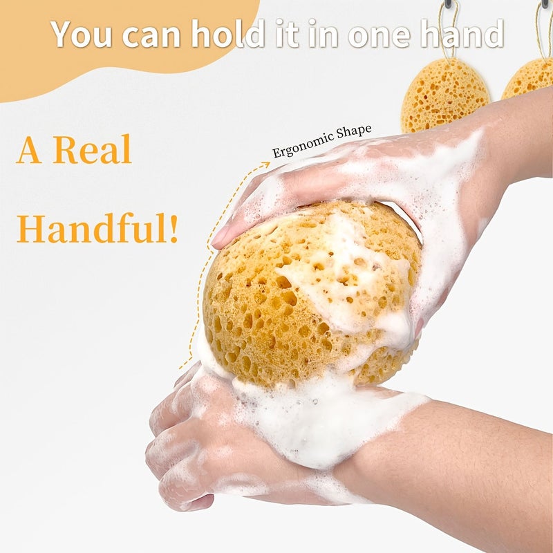 5 Pack Exfoliating Seaweed Sponge Body Scrub For Men And Women Honeycomb Bathing Sponge - Image 3