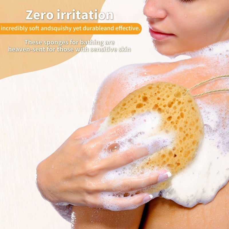 5 Pack Exfoliating Seaweed Sponge Body Scrub For Men And Women Honeycomb Bathing Sponge - Image 4