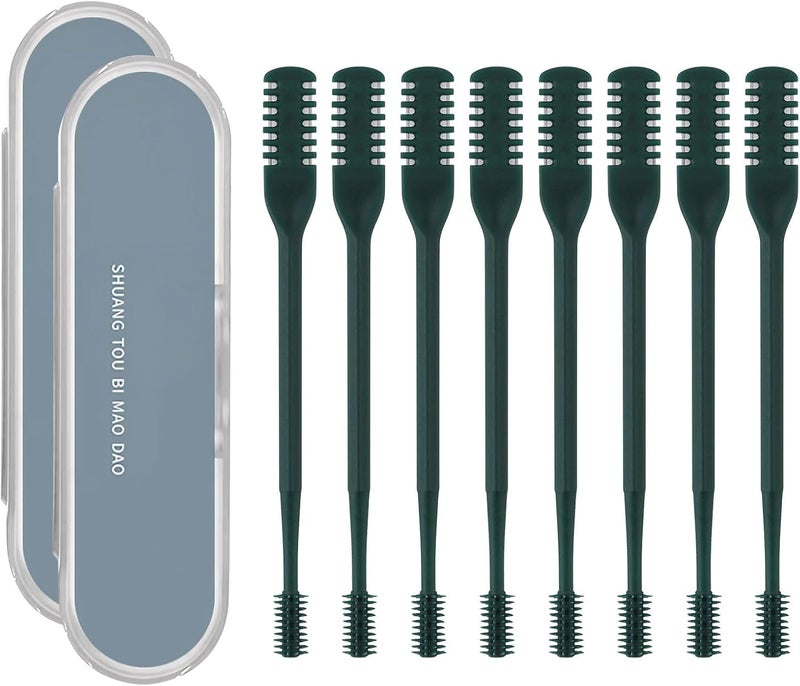 OneNine Nasal Hair Cutter, 8pcs Portable Double Sided Manual Nose Hair Trimmer, 360 Degree Rotating Ear Nose Hair Trimmer Nose Hair Plucker for Men Women - Image 1
