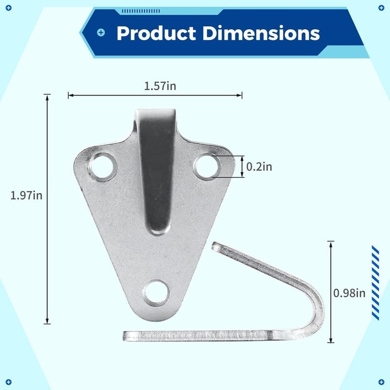 20Pcs Three-Hole Galvanized Tarpaulin Hooks, Rust-Resistant Guy Hooks for Trailer Nets, 50×40Mm Lashing Eyes - Image 2
