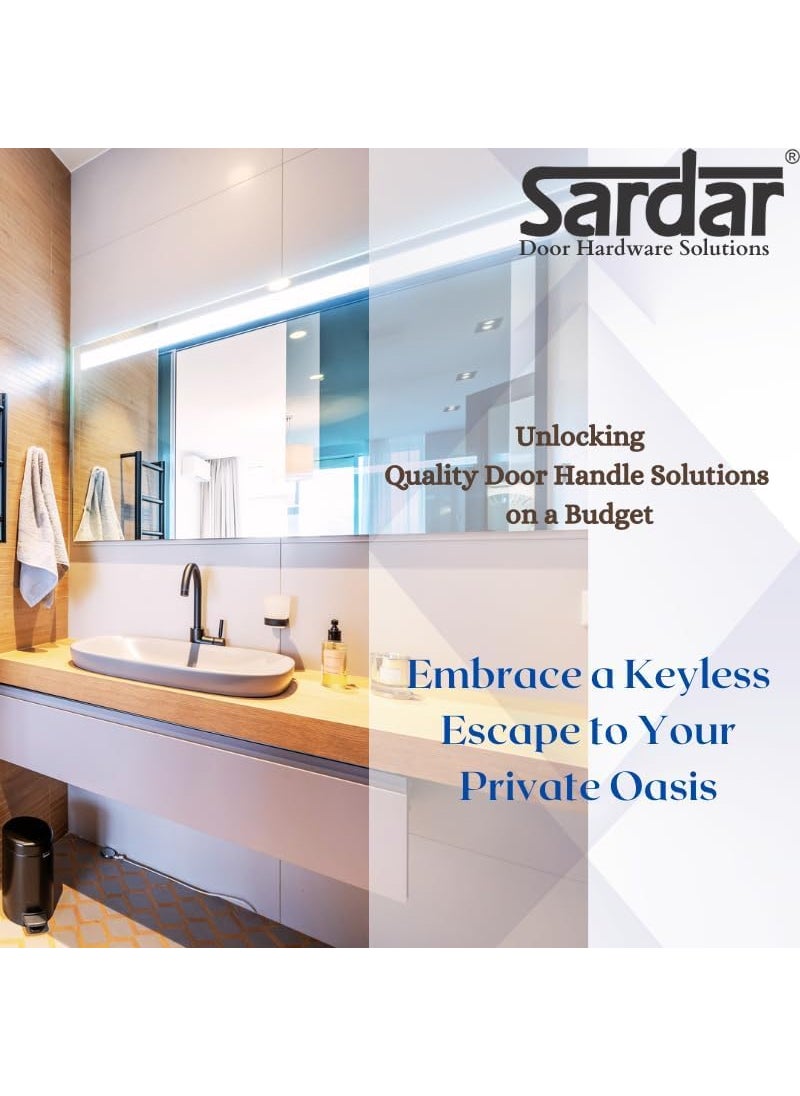 SARDAR Sardar Nester SS Finish Door Lock for Main DoorMortise Door Lock Set3 Brass KeysBedroom Door LockHandle Lock for HomeOfficeHotel with Rotary Latch  - Image 5