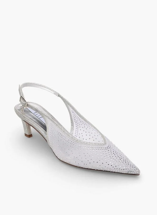 Elle Elle Embellished Kitten Heel Shoes