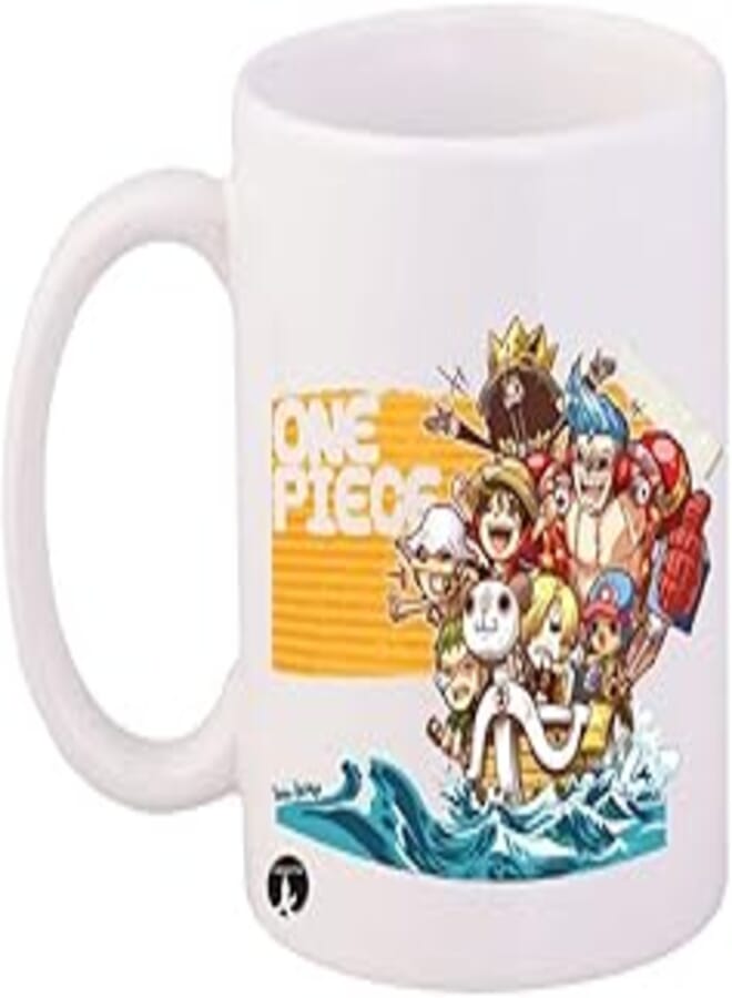 PRINTED/One Piecee Printed Mug White/Red/Blue 11ounce