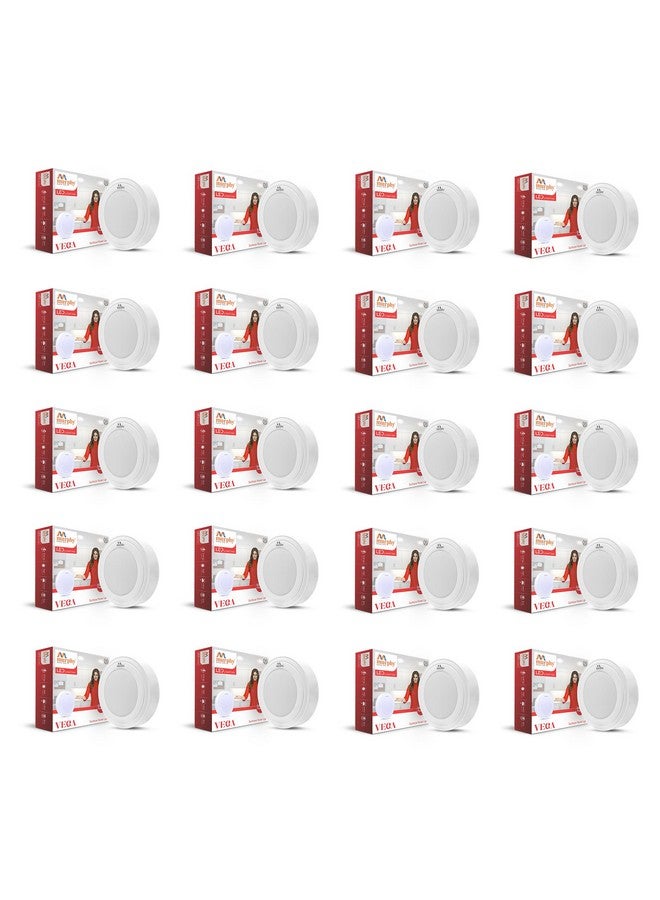 Murphy 10W Vega LED Panel Light Round Surface - (Cool White, Pack of 20,Plastic) No False Ceiling Required - Image 1