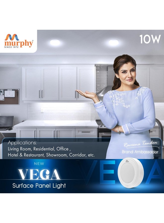 Murphy 10W Vega LED Panel Light Round Surface - (Cool White, Pack of 20,Plastic) No False Ceiling Required - Image 4