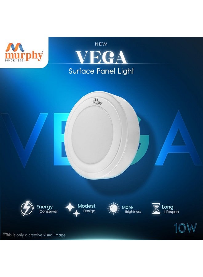Murphy 10W Vega LED Panel Light Round Surface - (Cool White, Pack of 20,Plastic) No False Ceiling Required - Image 2