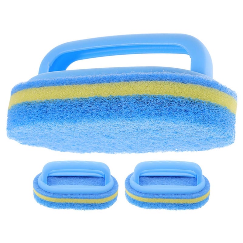 3 Pack Handheld Sponge Brushes with Handle Soft Non Damaging Multi Use Cleaning Tool for Kitchen and Bathroom Surfaces - Image 2