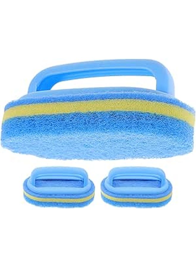 3 Pack Handheld Sponge Brushes with Handle Soft Non Damaging Multi Use Cleaning Tool for Kitchen and Bathroom Surfaces - Image 1