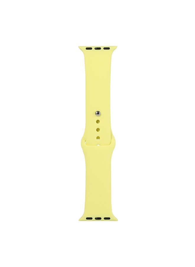 Replacement Strap For Apple Watch Ultra 49mm&Watch Ultra 2 49mm / Series 9&8&7 45mm / SE 3&SE 2&6&SE&5&4 44mm / 3&2&1 42mm Silicone Watch Band, Short Section Female Shiny Yellow 