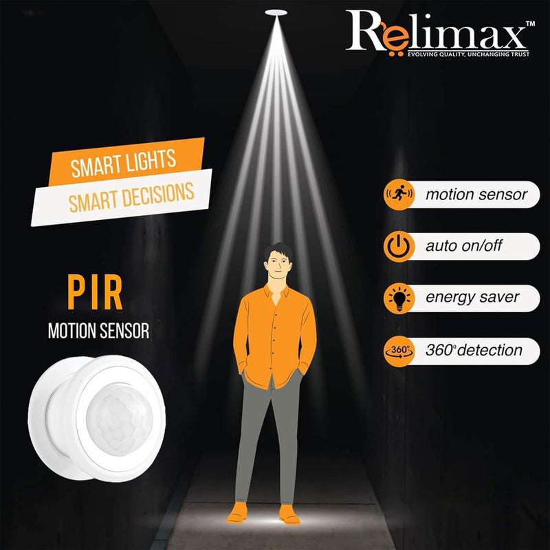 Relimax PIR Motion Sensor Body Detector 110degree Time Ambient Light Adjustable Day Night Sensor Switch for Home Security Energy Saving PIR Motion Sensor - Image 3