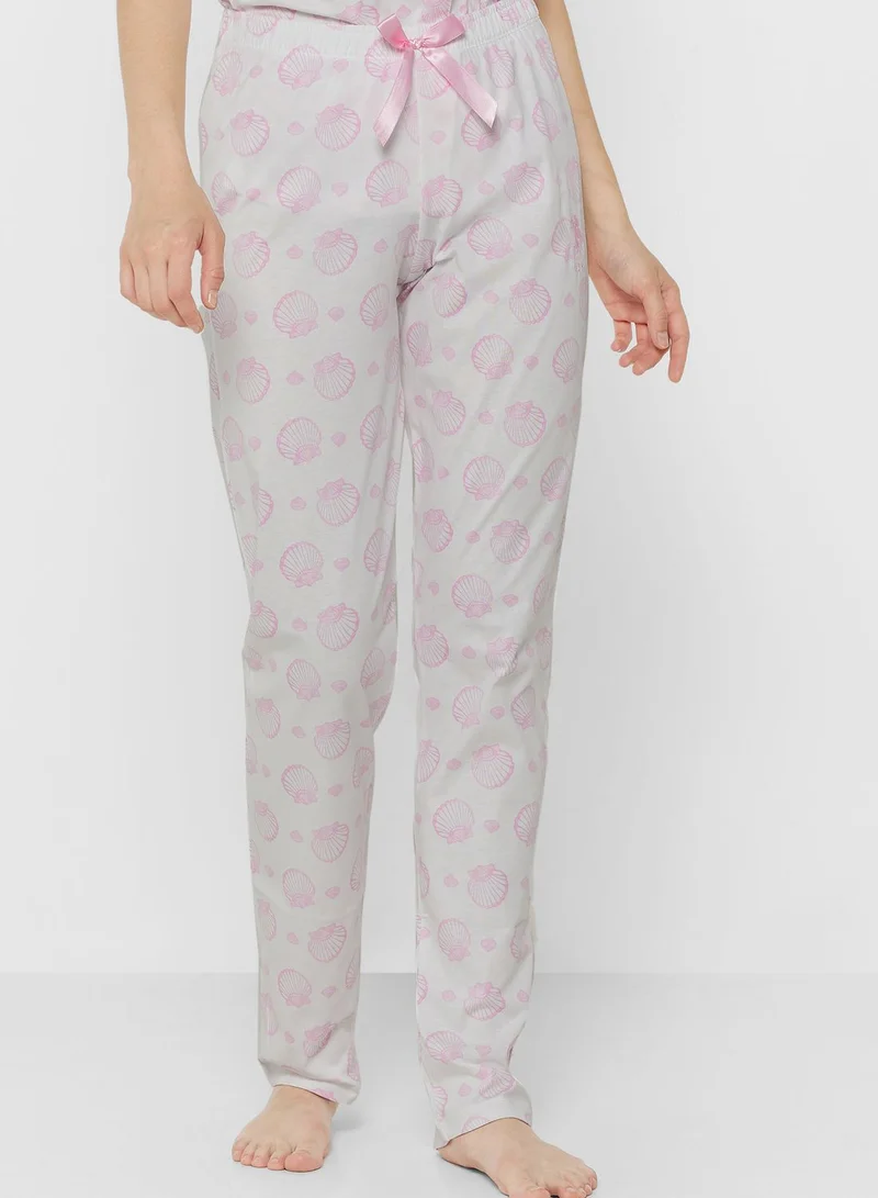 U.S. Polo Assn. Button Detail Top & Pyjama Set