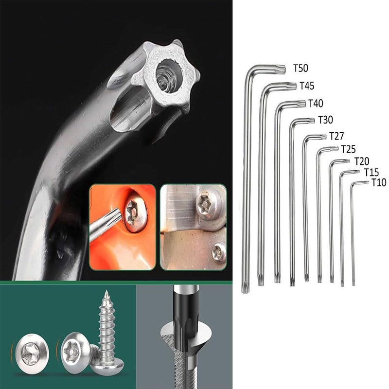 MLD MLD Allen Key Set Torx Key Set Combo 18pcsAllen Keys 1510mm T10T50 Star Allen Key for Furniture Assembly Bicycle Repair DIY CTH110SteelPack of 1  - Image 3