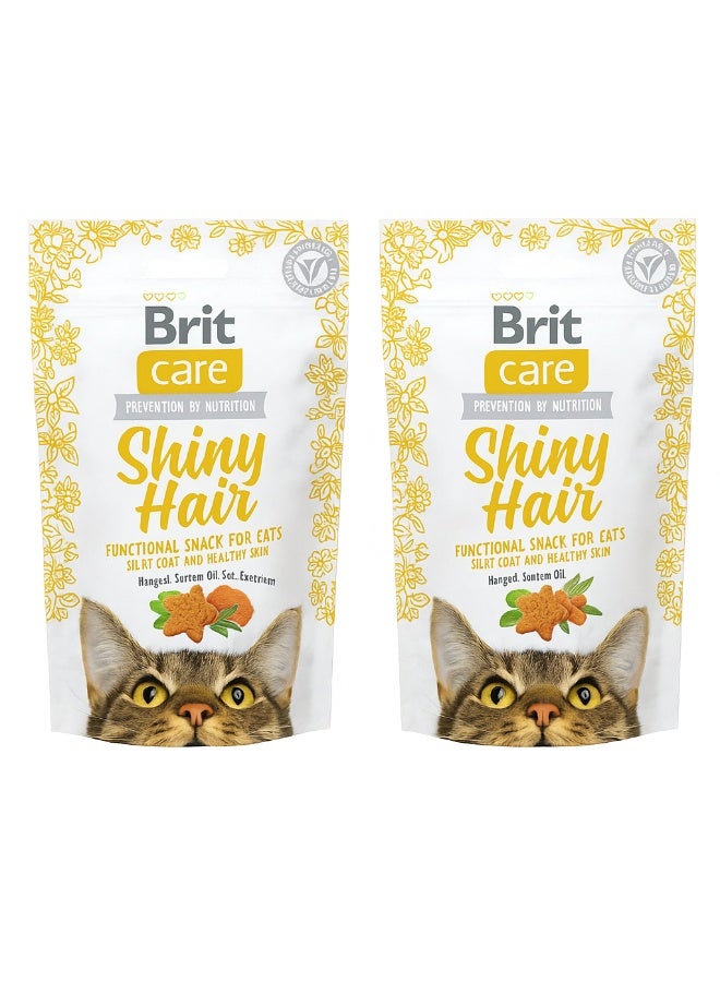 بريت كير - وجبة خفيفة للقطط بشعر لامع، ٥٠ غرام - عبوة من قطعتين - Image 1