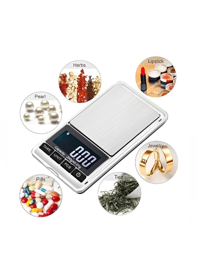 Digital Precision Gram Scale 0.001oz/0.01g 500g Mini Pocket Scale Portable Electronic Weight Jewelry Scales Tare Auto Off Stainless Steel - Image 1