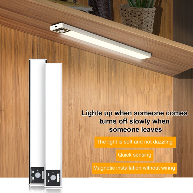 Closet Cabinet Lamp 30cm Ultra-Thin Invisible Design - Intelligent Motion Sensor Magnetic Rechargeable Night Light for Home Closet Cabinet Wardrobe - Image 2