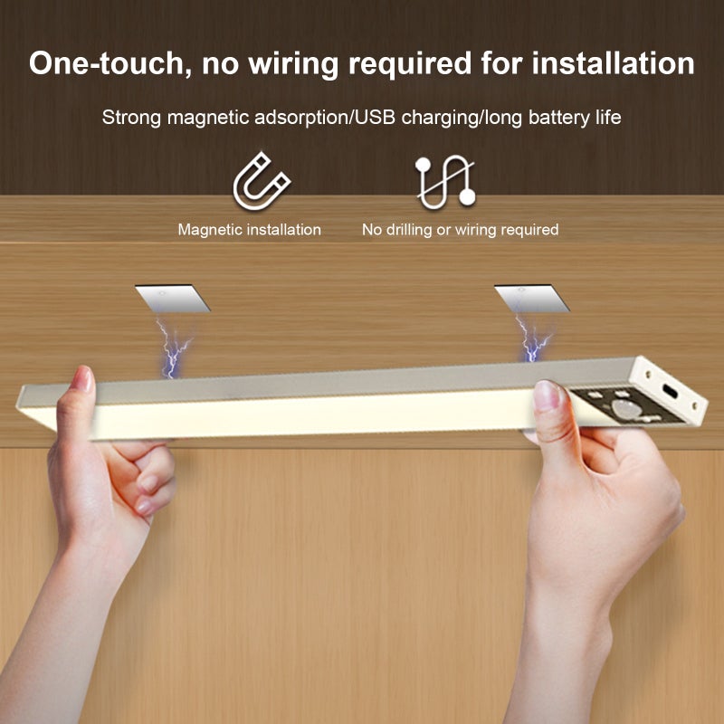 Closet Cabinet Lamp 30cm Ultra-Thin Invisible Design - Intelligent Motion Sensor Magnetic Rechargeable Night Light for Home Closet Cabinet Wardrobe - Image 4