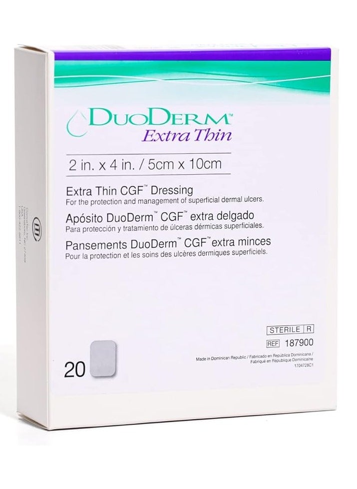 ConvaTec DuoDERM Extra Thin Control Gel Formula 2"x4" Hydrocolloid Sterile Adhesive Dressing for Superficial Wounds, Low Friction, Flexibile, Latex-Free, Waterproof, Rectangle, Beige, 20ct Box - pzsku/Z4E8F7E8696AC50783D6AZ/45/_/1740920325/235a71fe-d9d8-487e-8ea5-3946802e197a