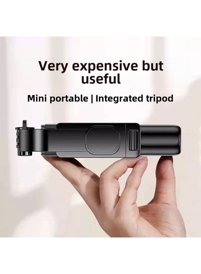 Mini Selfie Stick Tripod Travel Portable Photo Artifact Handheld Mobile Phone Live Broadcast Stand Vlog Bluetooth Shooting-Color:Red  - Image 3