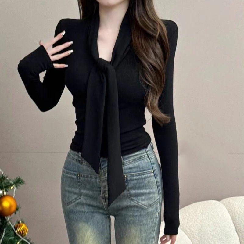 2024 Early Autumn Inner Base Shirt Pure Wind Sanding Fleece-Lined Base Shirt Women'S Spring New Slim-Fit Slimming Inner Top - Image 4