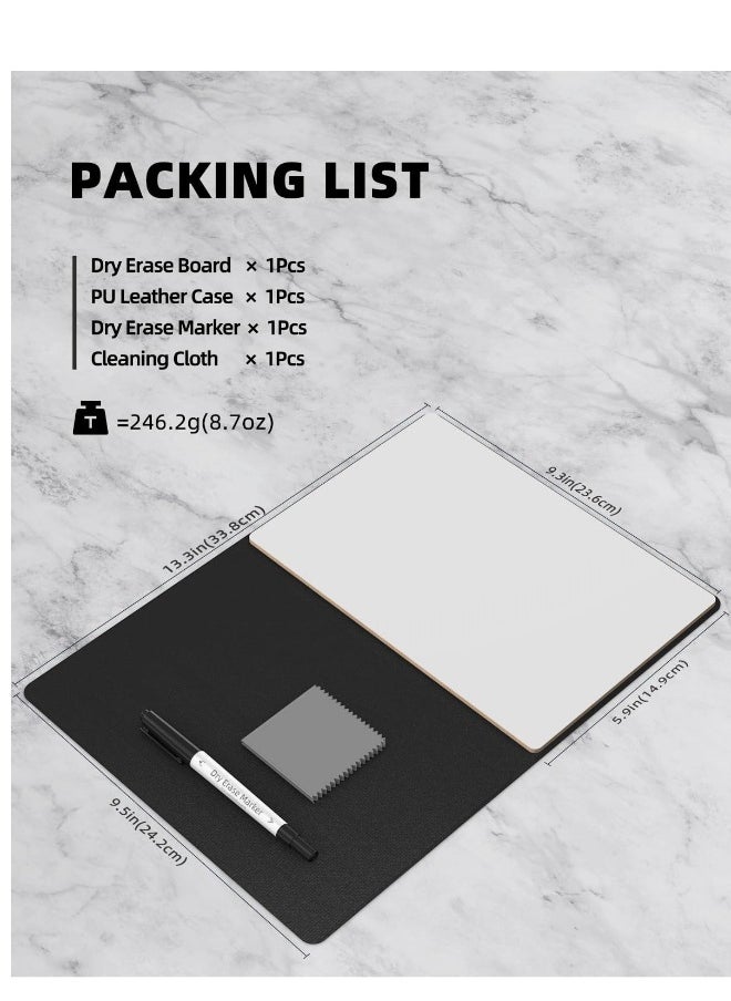 Generic - Small Dry Erase Board, Portable Reusable Desktop Notepad with Stand for Desk, Students Drawing, to Do List, Memo White Board for Office, Home, and School, Black - Image 1