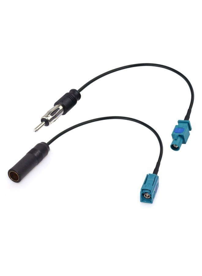 BINGFU Universal Vehicle Car Stereo FM AM Radio Antenna Adapter Cable (2-Pack) Fakra Z Male Female to DIN Plug Connector Cable for Car Stereo Audio HD Radio Head Unit CD Media Player Receiver - Image 1