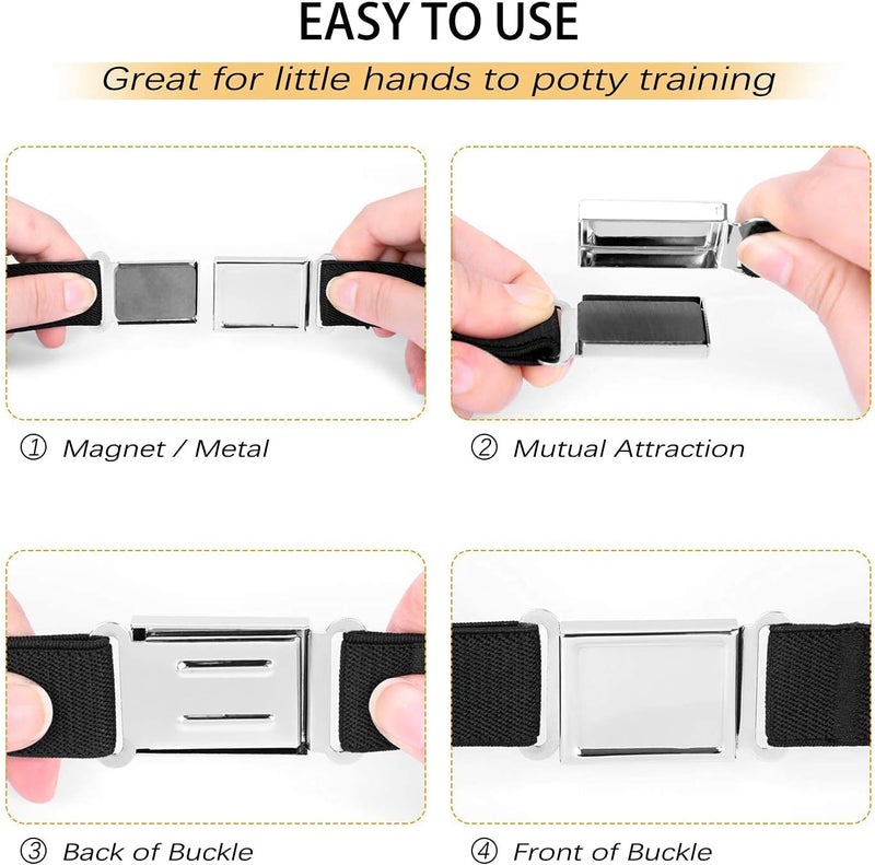 Jas. Good Kids Adjustable Magnetic Belt Boys Girls Elastic Belt with Easy Magnetic Buckle for Back to School Girls - Image 5