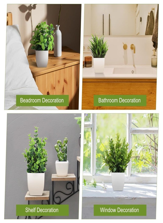 Kifmurase 12Pcs Fake Plants, Mini Artificial Greenery Potted Plants for Shelf, Small Artificial Faux Eucalyptus for Home Decor, Indoor, Office, Desk, Shelf, Table Decoration - Image 4