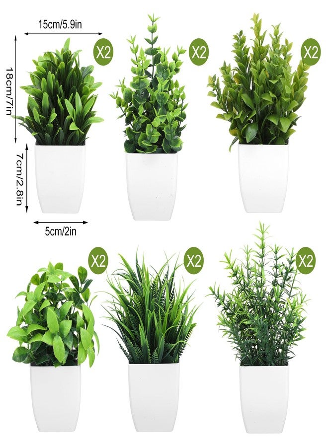 Kifmurase 12Pcs Fake Plants, Mini Artificial Greenery Potted Plants for Shelf, Small Artificial Faux Eucalyptus for Home Decor, Indoor, Office, Desk, Shelf, Table Decoration - Image 2