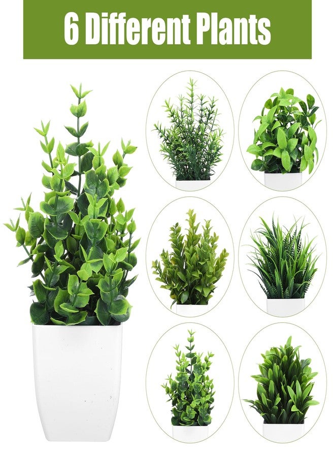 Kifmurase 12Pcs Fake Plants, Mini Artificial Greenery Potted Plants for Shelf, Small Artificial Faux Eucalyptus for Home Decor, Indoor, Office, Desk, Shelf, Table Decoration - Image 3