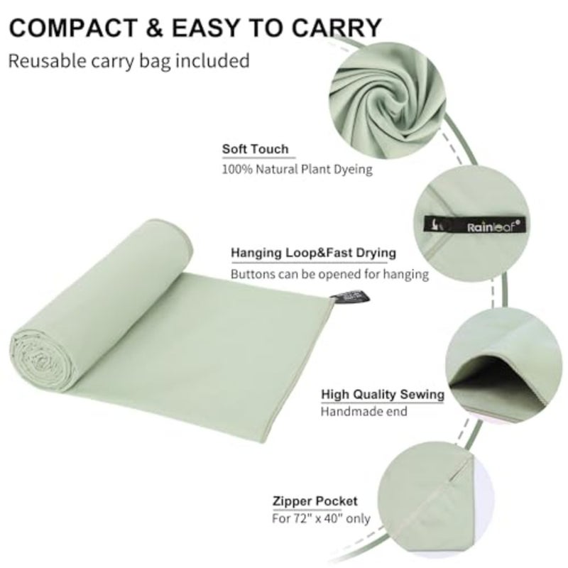 Microfiber Towel Perfect Travel and Gym and Camping Towel. Quick Dry - Super Absorbent - Ultra Compact - Lightweight. Suitable for Trip, Beach, Shower, Backpacking, Pool - Image 4