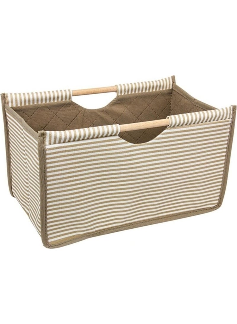 modernavm Box with Wooden Handle Mini 30X17X15 cm Brown 