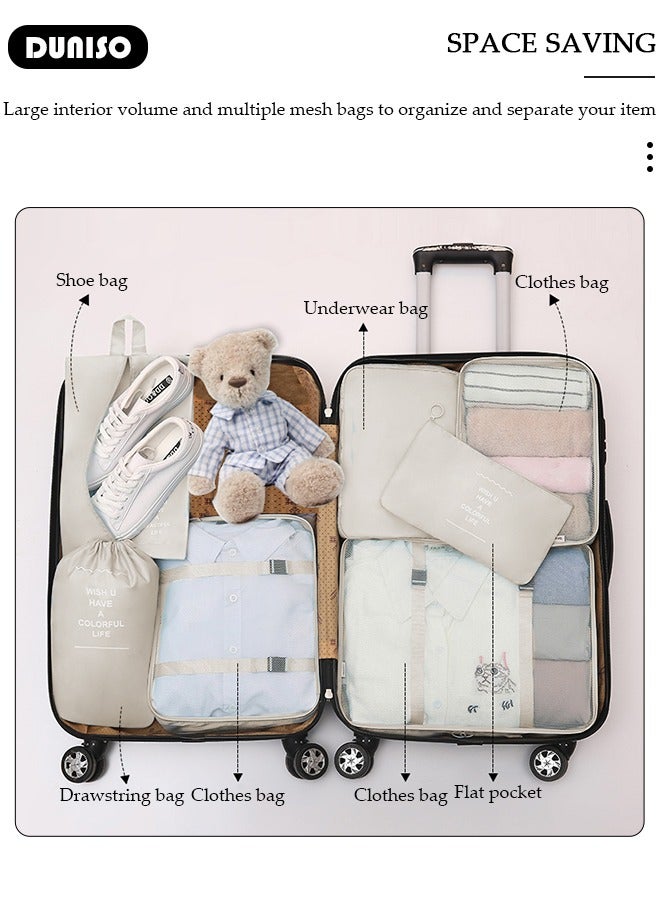DUNISO 7 Piece Travel Organizer Bags for Luggage, Waterproof and Durable Travel Bags, Packing Cubes for Travel, Compression Cubes for Suitcases, Travel Bags for Clothes, Toiletries, Clothing, Underwear  - Image 2